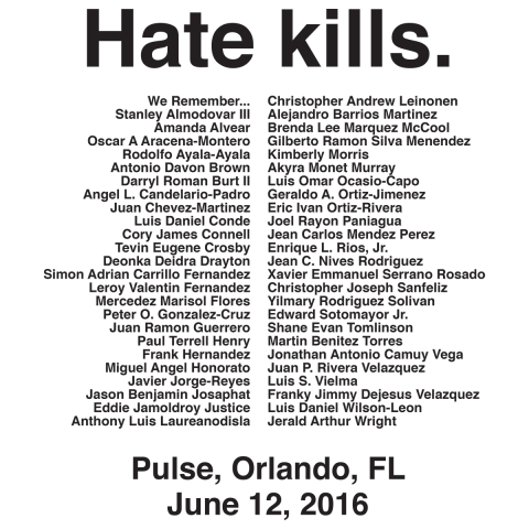 Hate Kills: Orlando pulse symbol